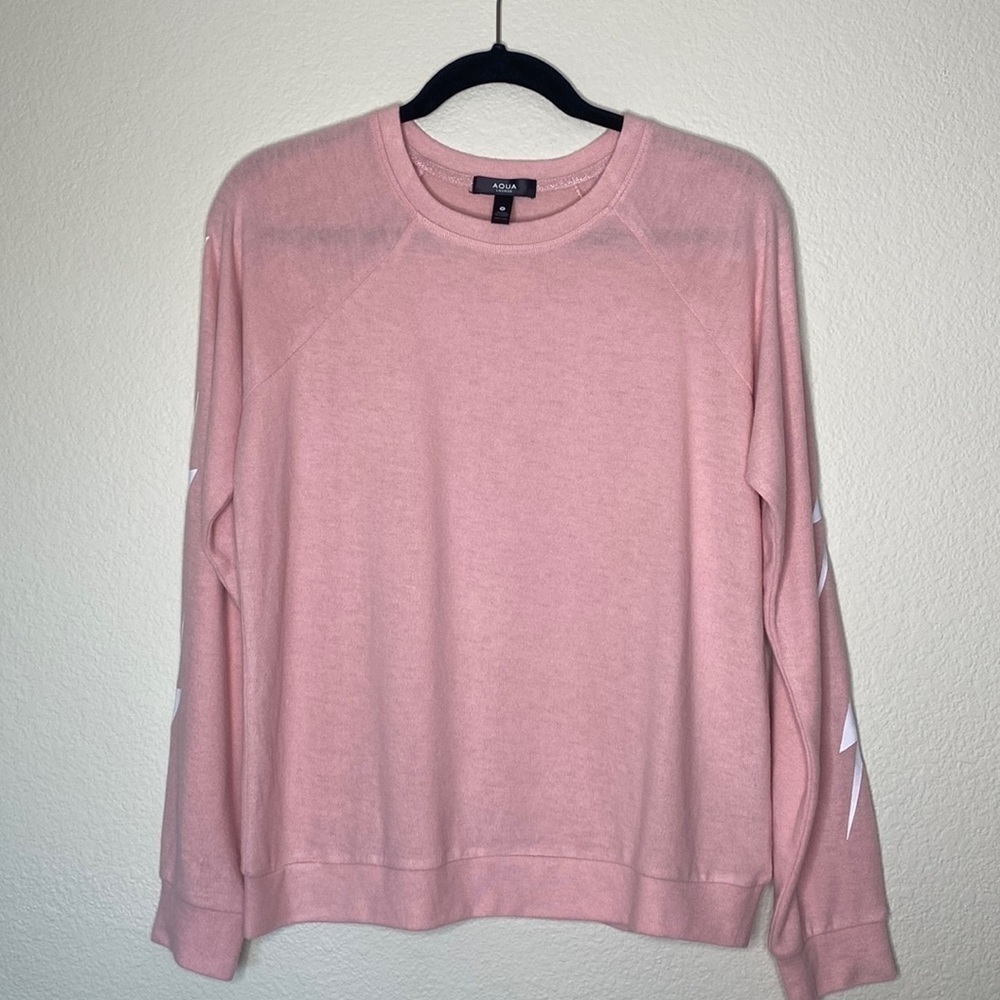 Aqua Lounge soft pink sweater lightening bolts small